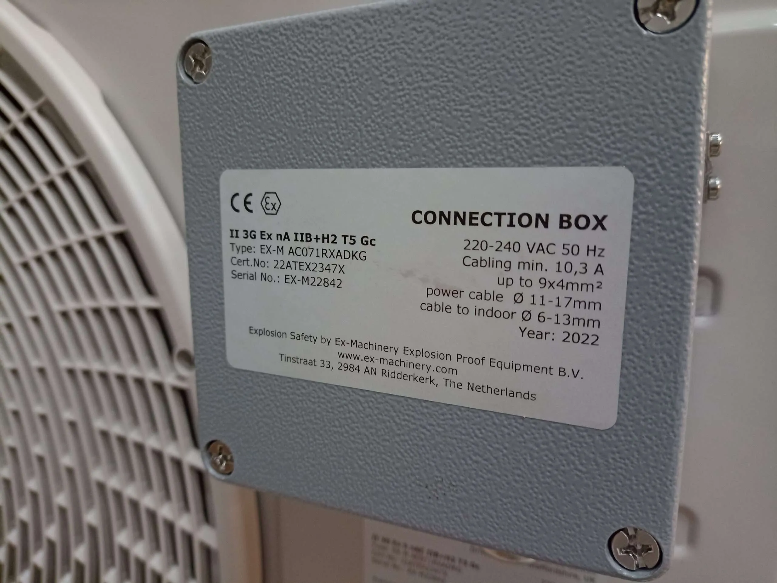 Ex d connection box with Ex marking