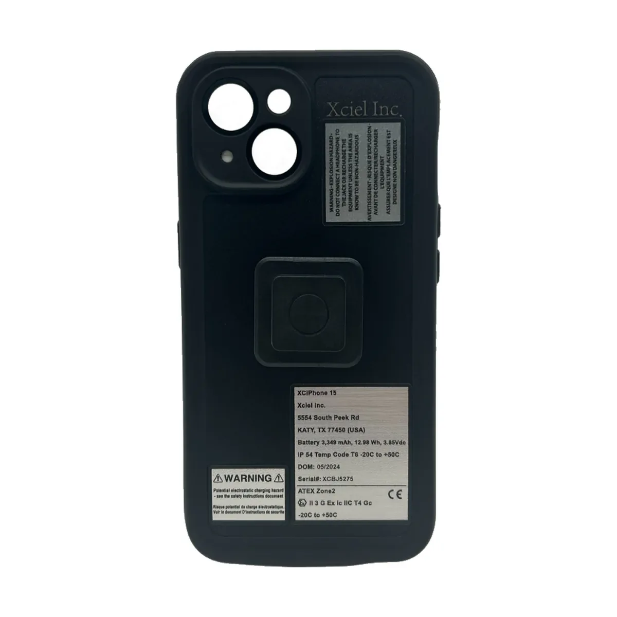 Xciel XCiPhone 15 Case Only Xciel XCiPhone 15 ATEX Zone 2 case back