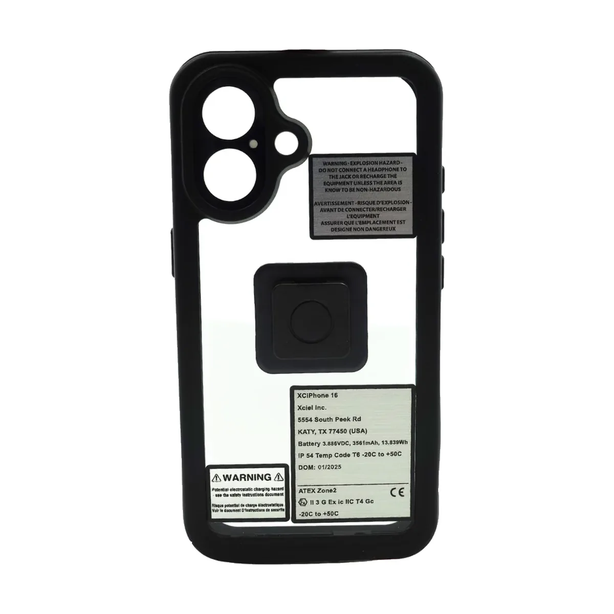 Xciel XCiPhone 16 Case Only ATEX Zone 2 iPhone 16 case back